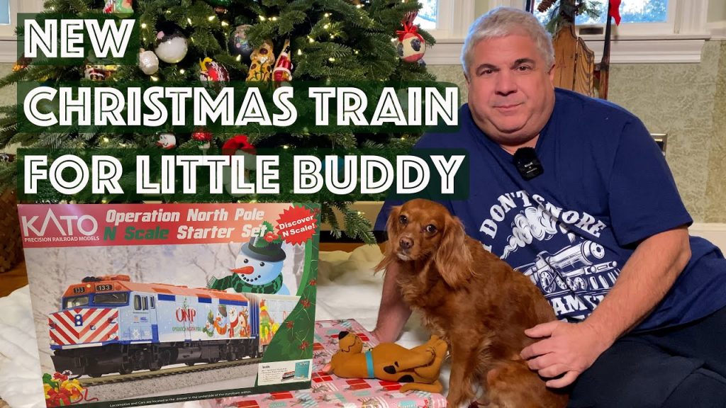 Unboxing the New KATO  N-Gauge Christmas Train on Christmas Morning with Little Buddy