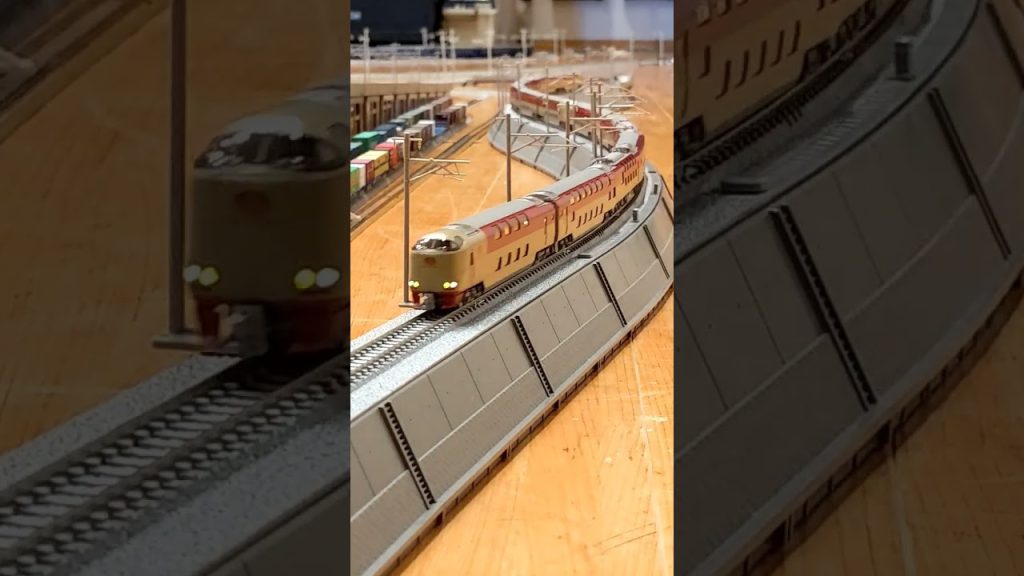 #サンライズエクスプレス Nゲージ N-scale, Series 285 "Sunrise Express". KATO 瀬戸 出雲 14両 TOMIX 築堤大カーブ #shorts #short