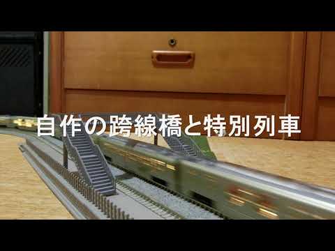 【Nゲージ】自作した跨線橋と特別列車