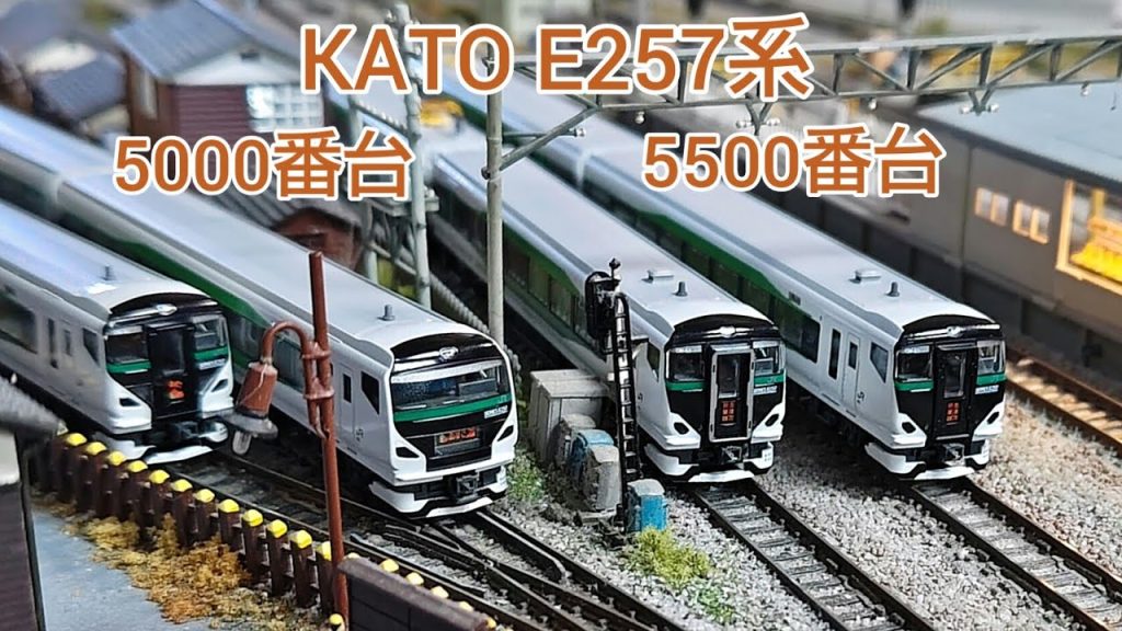 KATO E257系 5000番台.5500番台同時入線、紹介走行シーン　[鉄道車両、Nゲージ]