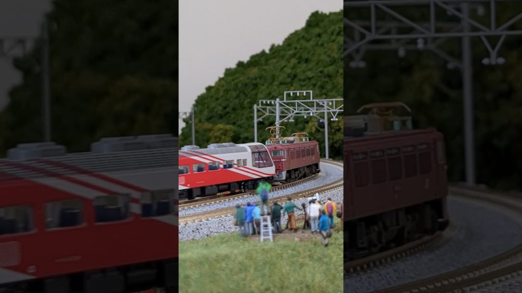 #スーパーエクスプレスレインボー ▼N-scale, Electric Locomotive ED75 & Series 14-700 "Superexpress Rainbow". #shorts