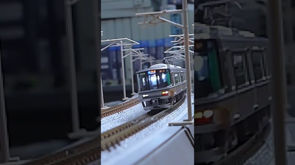 築堤大カーブを行方 快速電車 223系 #train #nゲージ 223系+221系