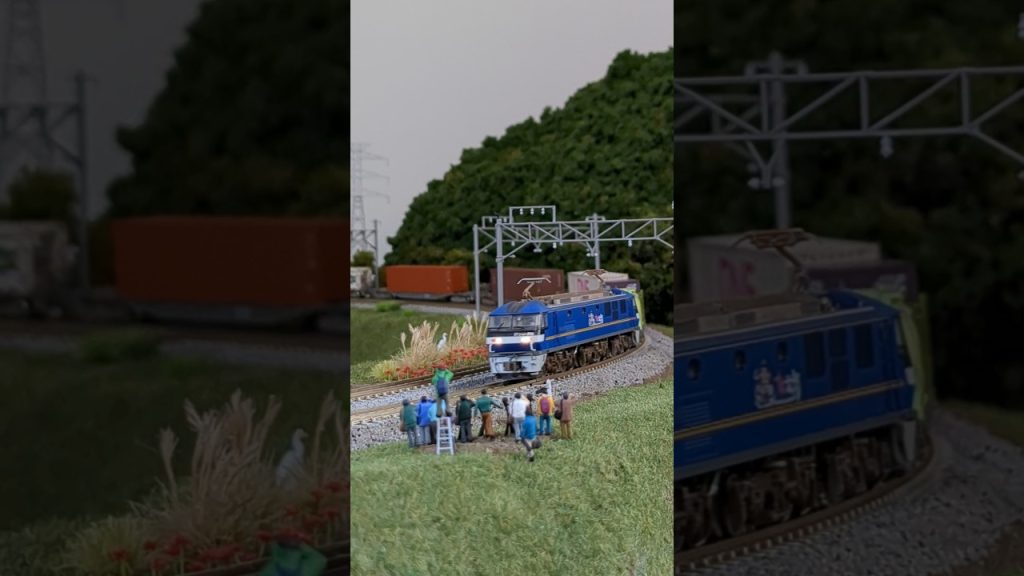 #コキ73 #4072レ 2024年11月12日の積載をアレンジ ▼N-scale model, Sea Container freight cars. #shorts