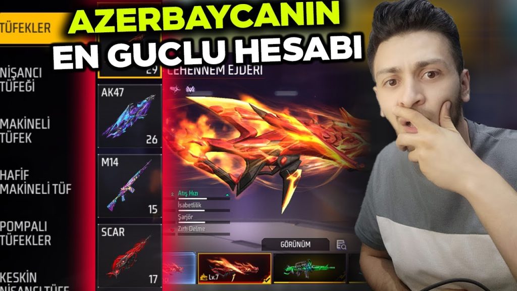 AZERBAYCANIN EN GUCLU HESABI SILAH KOLEKSIONUM FREE FIRE