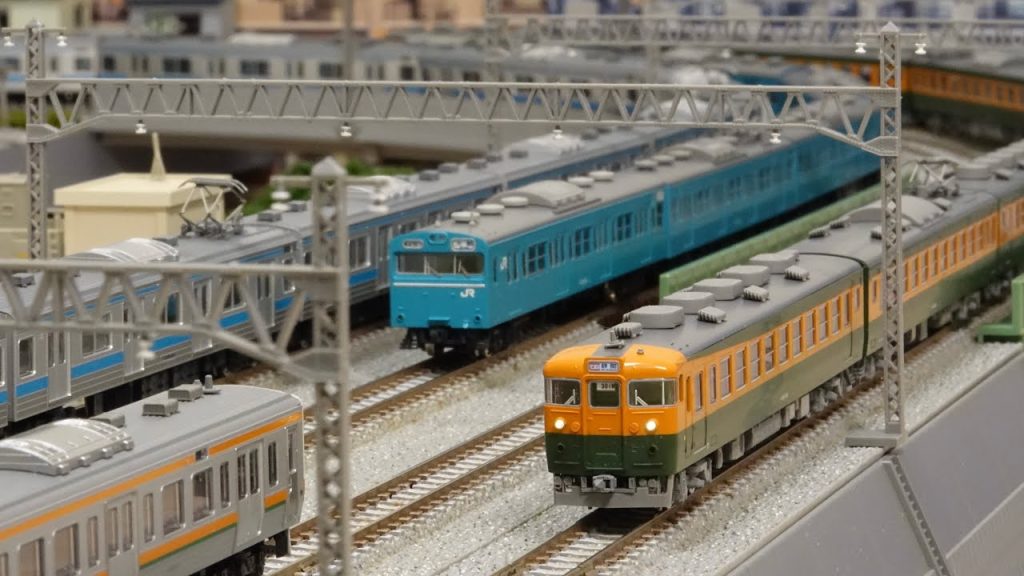 懐かしい165系急行「東海」と京浜東北線をNゲージ複々線レイアウトで楽しむ！N scale model railroad layout