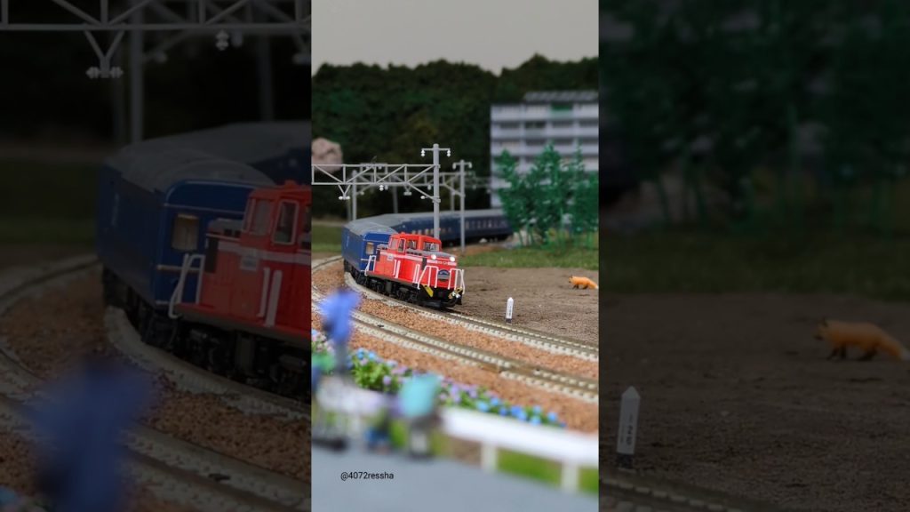 小坂レールパーク #あけぼの っぽい編成 ▼N-scale model, DD130 & Series 24 Sleeper Train “Akebono. #shorts