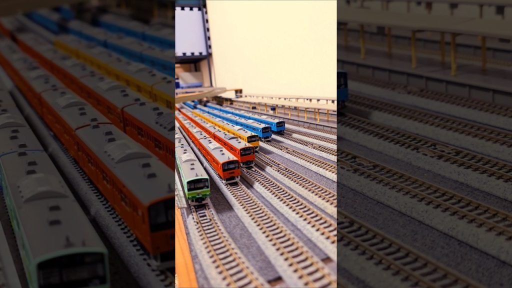 KATO 201系 棚卸を兼ねて所属車両を並べてみた #nゲージ #train #modeltrains #railway #レイアウト #shorts