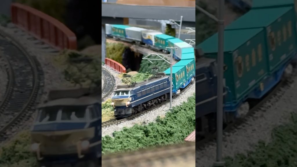 ニーナ牽引1051レ #Shorts #鉄道 #貨物列車 #電気機関車 #nゲージ #鉄道模型 #レンタルレイアウト #三光堂 #TOMIX #EF66 #EF6627