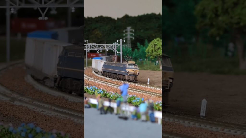 #ニーナ代走 #EF6627 ▼N-scale model, TOMIX Electric Locomotive EF66-27 & Sea Container freight cars.
