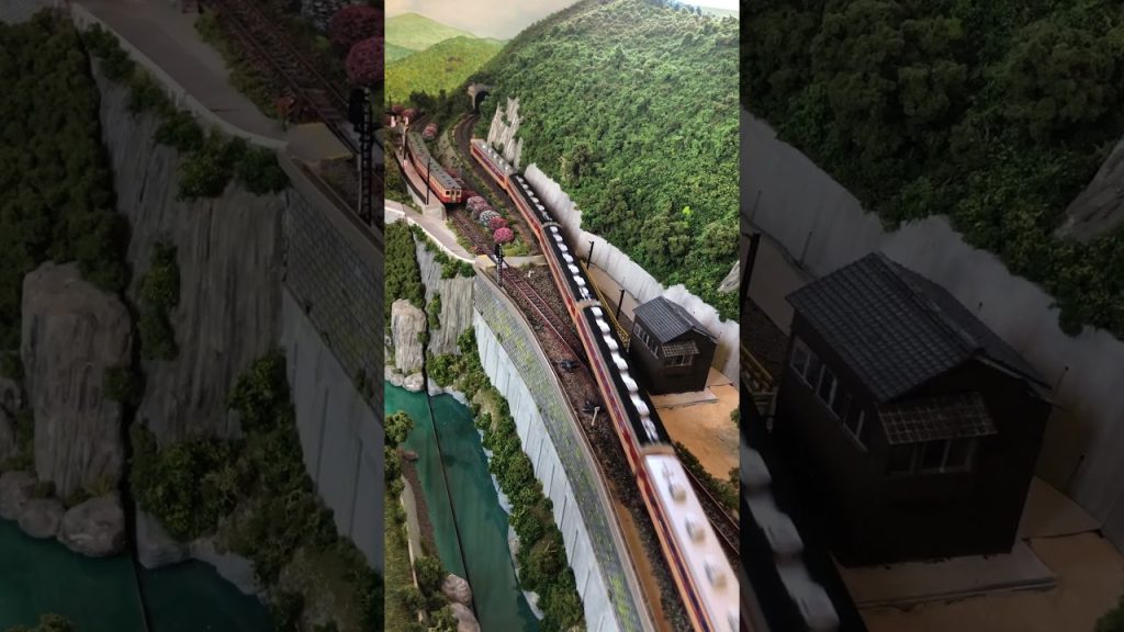 181系特急が、スイッチバックを下る　 #nゲージ鉄道模型 #nゲージレイアウト #気動車