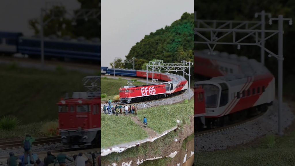 1989年「世界鉄道デザイン会議号」のイメージ ▼N-scale model, Series 14 “Super Express Rainbow” + Series 24 “Yumekukan”.