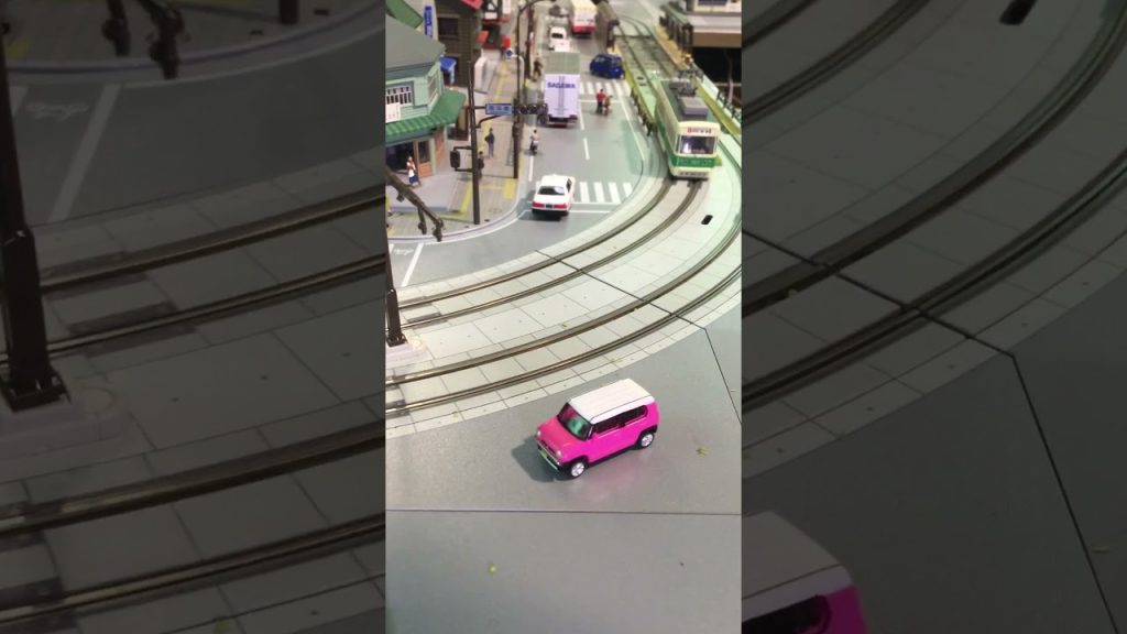 今日の置いただけ軌道線　在籍車両紹介25　広島電鉄700形707号車（トミーテック鉄道コレクション・動力化） #nゲージ　#路面電車  #広島電鉄 #ジオラマ  #shorts