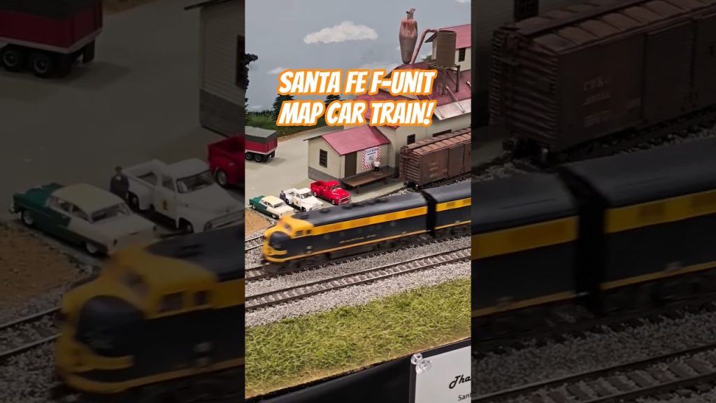HO Santa Fe F7A/B Map Car Train & Poultry Processing Plant!