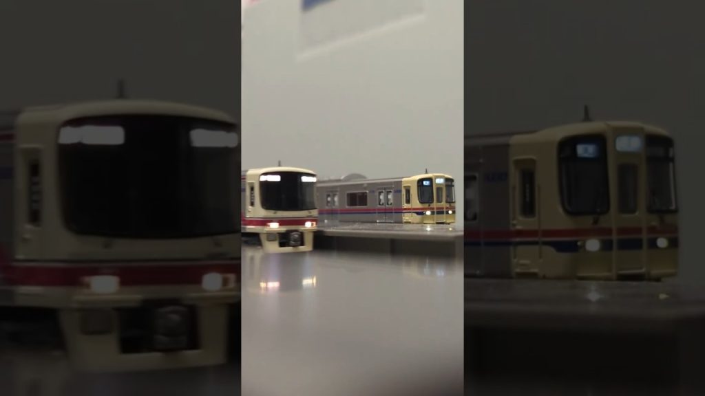【Nゲージ】京王線特急列車が各駅停車を追い抜くシーン(実車音付)