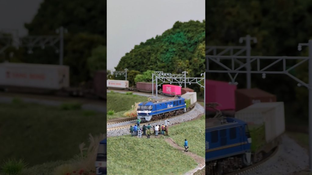 #海上コンテナ #貨物列車 ▼N-scale model, EF210 “ECO POWER Momotaro” & Sea Container freight cars.
