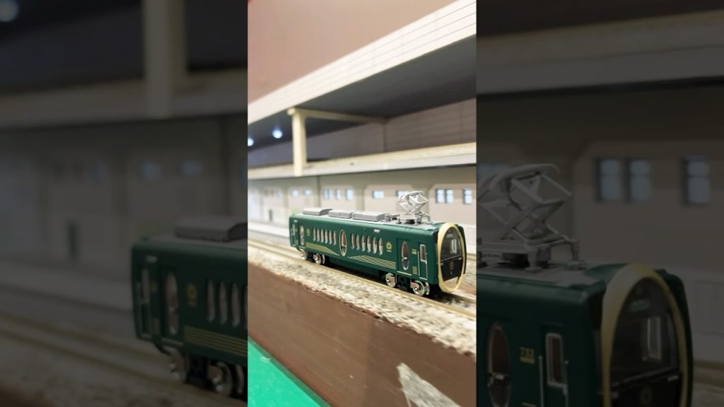 Nゲージ叡山電車700系観光列車が京都ポポンデッタのジオラマを駅通過 #nゲージ #鉄道模型 #modeltrains #bトレ #btrain