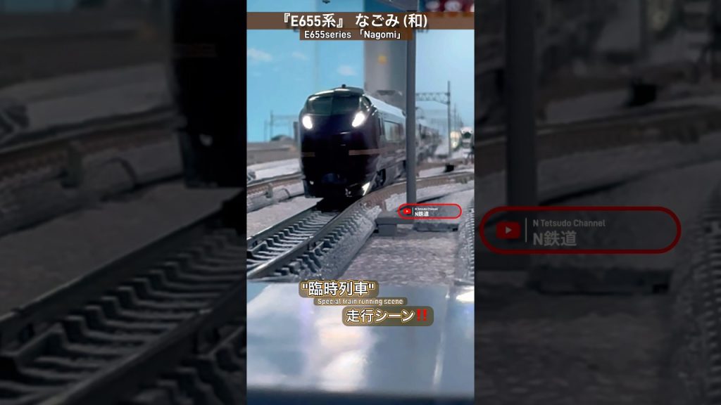 [豪華な通過‼︎] 1編成だけの豪華列車E655系(和)の走行シーンを再現‼︎ #nゲージ #e655系 #なごみ #jr東日本 #グリーン車 #特急 #kato #鉄道模型 #modeltrains