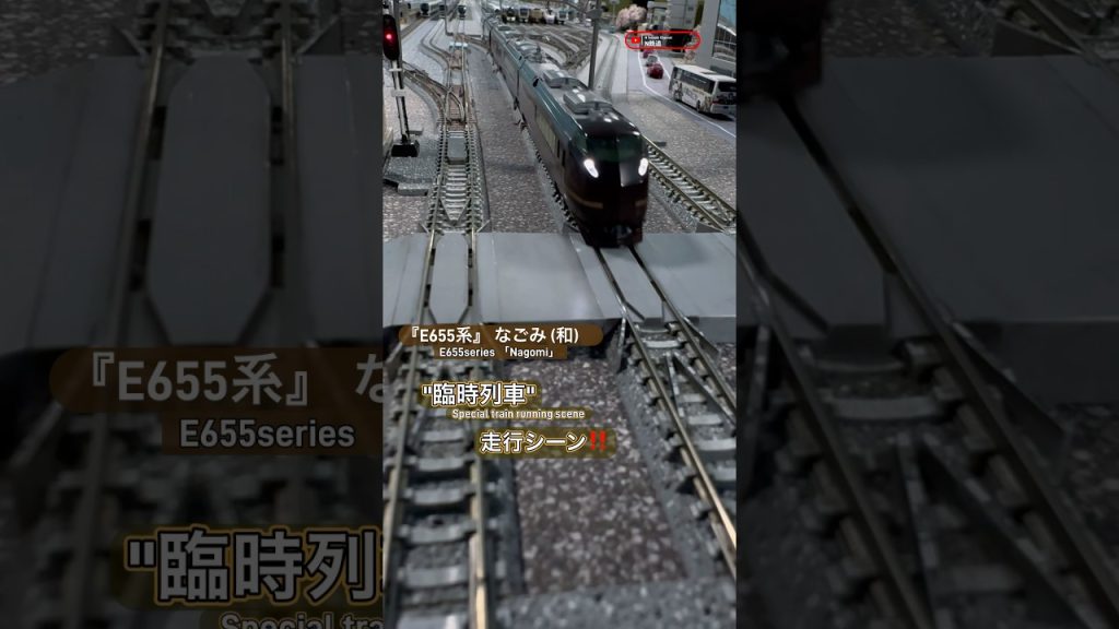 [上から見る和‼︎] 1編成だけの豪華列車E655系(和)の走行シーン再現‼︎ #nゲージ #e655系 #なごみ #jr東日本 #グリーン車 #特急 #kato #鉄道模型 #modeltrains