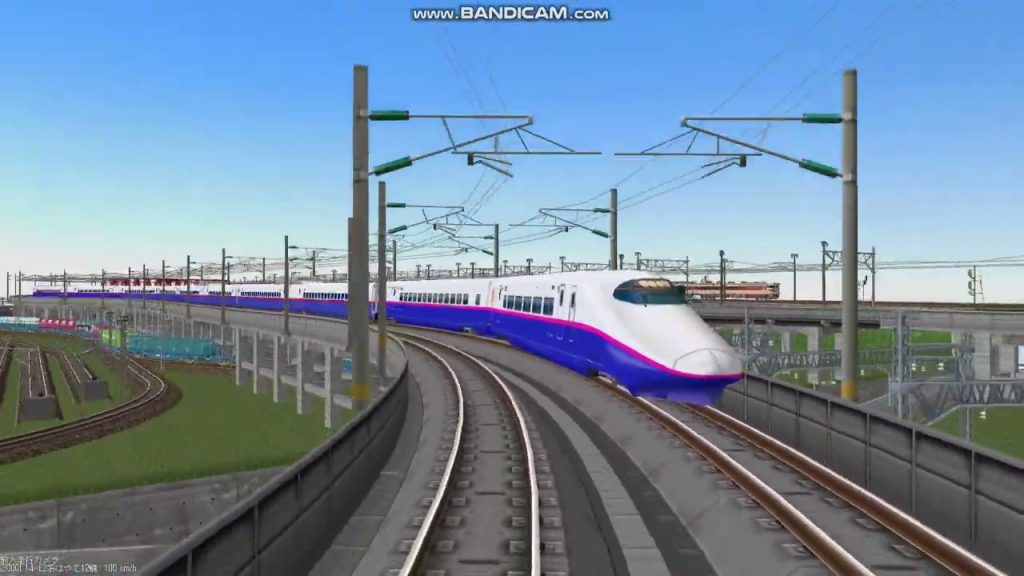 鉄道模型シミュレータ―3でTomixショールームレイアウト改造21 東北新幹線E2系0番（大窓）はやて