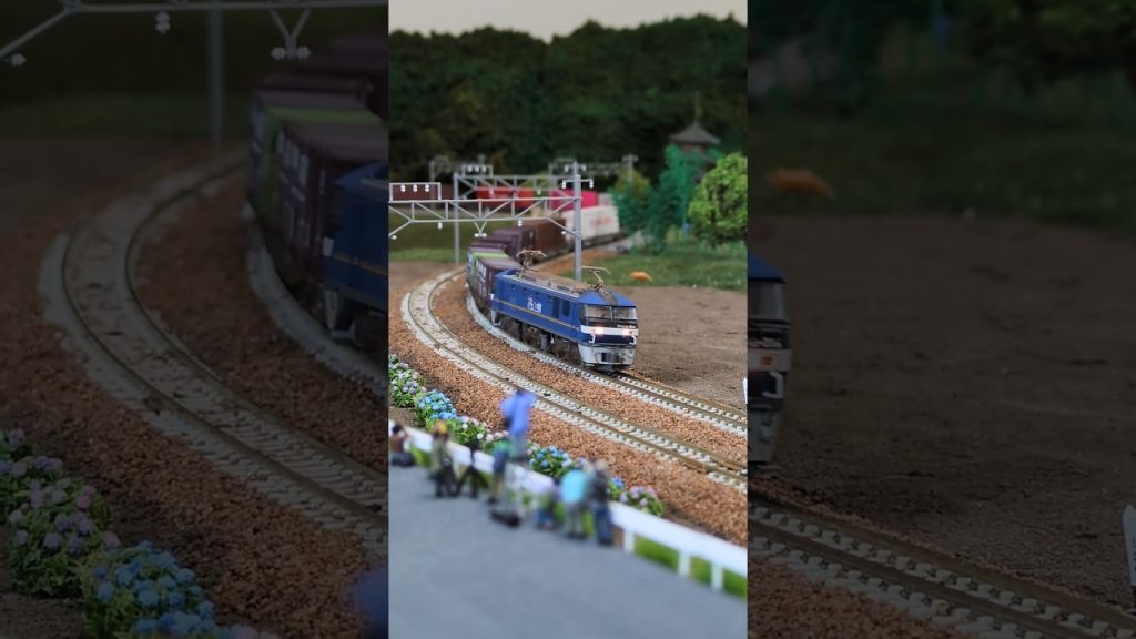 4072レ #海上コンテナ #貨物列車 ▼N-scale model, EF210 “ECO POWER Momotaro” & Sea Container freight cars.