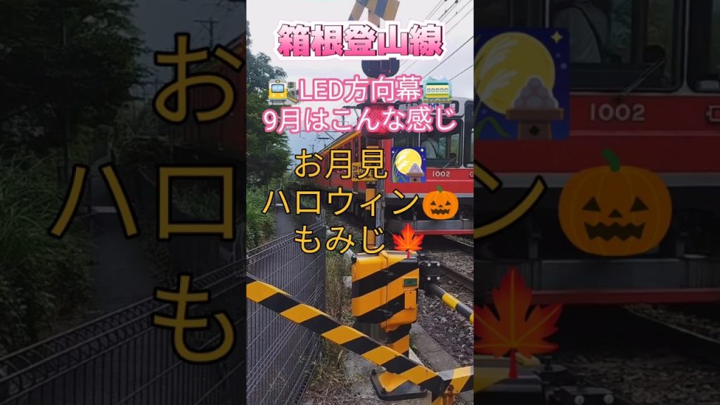 箱根　牛乳屋踏切走行と9月の方向幕3種　箱根登山線　ベルニナ号　#箱根 #箱根登山鉄道 #方向幕 #箱根小涌谷 #鉄道 #プラレール #nゲージ #トミックス #温泉旅行 #温泉女子 #箱根観光
