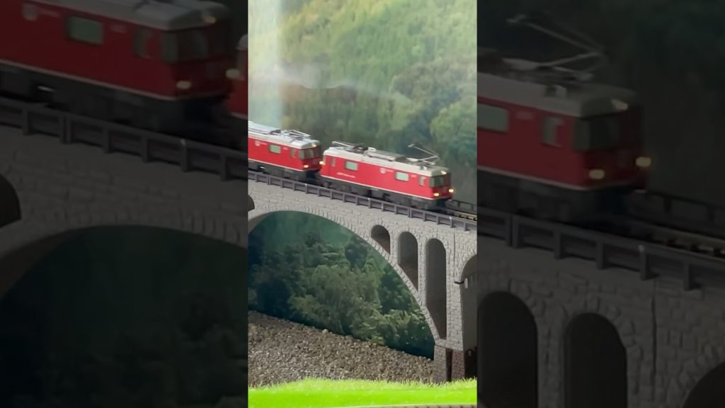 鉄橋を走るレーティッシュ鉄道　#nゲージ #鉄道模型 #modelrailroad