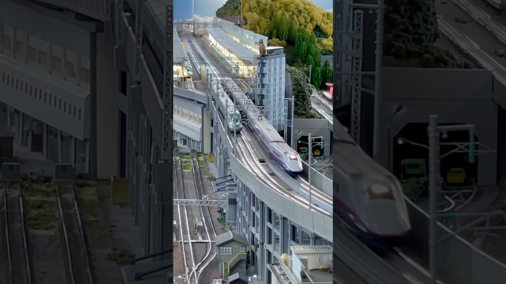 東北新幹線の離合　#nゲージ #鉄道模型 #東北新幹線
