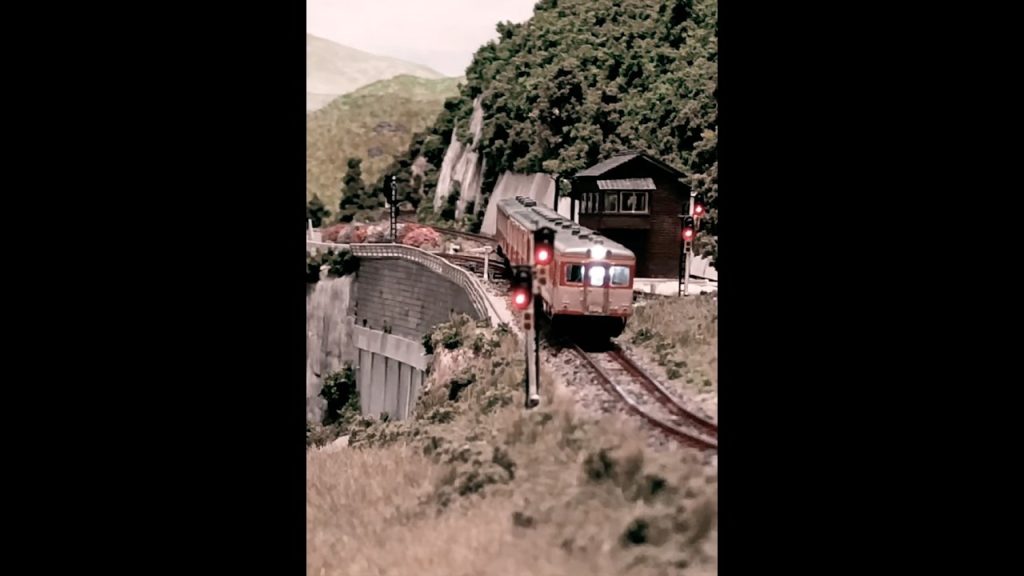 セピア色の思い出　　#nゲージレイアウト #nゲージ鉄道模型 #気動車 #スイッチバック駅