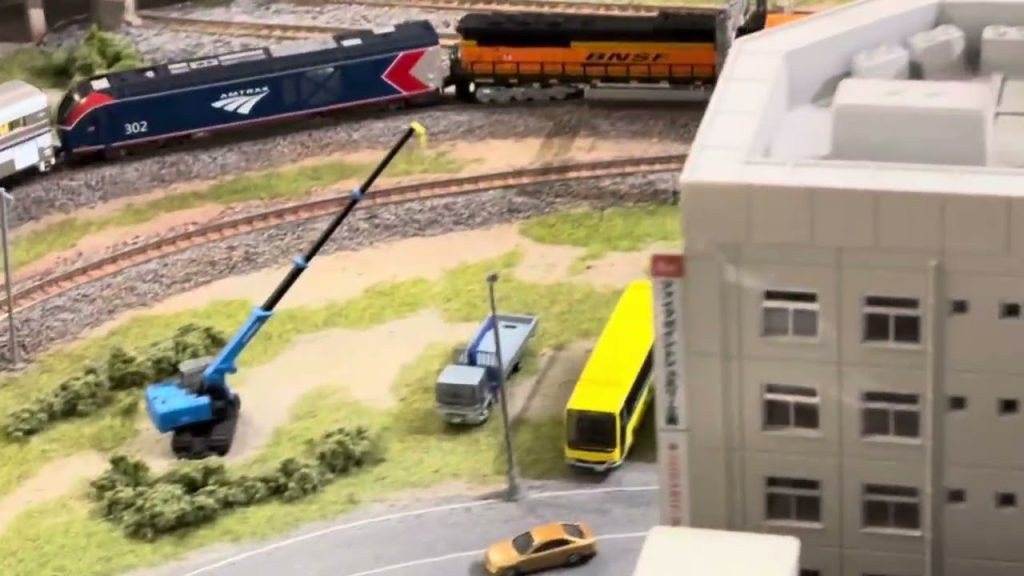 Nゲージ 城鎮-KATO 176-6320 SD70MAC BNSF 9736機車頭+10-1788 Amtrak ALC-42 & Superliner編組列車繞行一圈（順行）@溫刀鐵道🚄🛤️